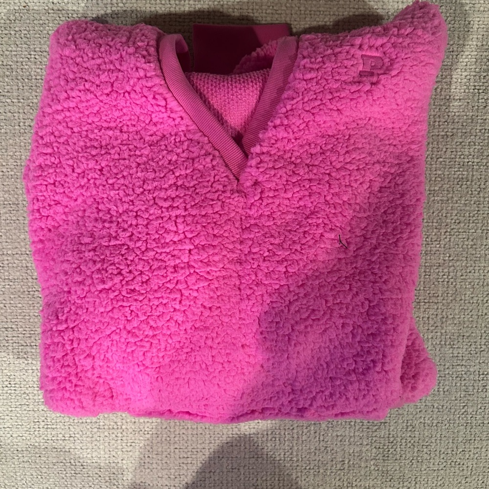 Victoria’s Secret Pink Cozy Fleece Pullover Hoodie In Pink Berry-Size L NWT 💕 - Picture 6 of 6